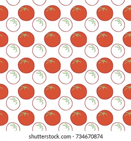 Seamless pattern with tomatoes.