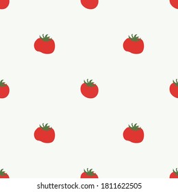 Seamless pattern with tomatoes background for textiles, banner, wrapping paper and other and designs. Vector illustration.