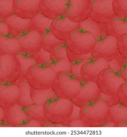 Padrão perfeito com tomates. Ilustração em cores vetoriais. Textura vegetal para papel de parede, design de sites e seu design