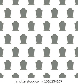 Seamless pattern with tombstone on white background, vector illustration