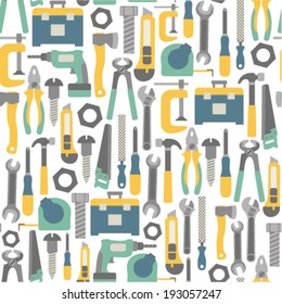 seamless pattern with tools icons