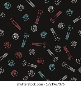 Seamless pattern with tools and instruments. Building and industry thema. Vector illustration