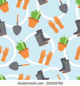 Seamless pattern tools for working in the garden.Vector background.