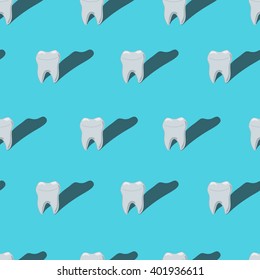 Seamless pattern with tooth. Vector illustration
