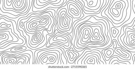 Mapa de contorno topográfico de padrão uniforme. Mapa da topografia da geodésia da paisagem. Fundo com paisagem de contorno.