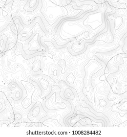Seamless pattern. Topographic map background with space for copy Seamless texture. Line topography map contour background , geographic grid . Mountain hiking trail over terrain .