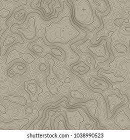 Seamless pattern. Topographic map background with space for copy Seamless texture. Line topography map contour background , geographic grid . Mountain hiking trail over terrain .