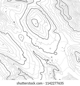 Seamless pattern. Topographic map background with space for copy Seamless texture. Line topography map contour background , geographic grid . Mountain hiking trail over terrain .