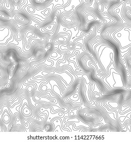 Seamless pattern. Topographic map background with space for copy Seamless texture. Line topography map contour background , geographic grid . Mountain hiking trail over terrain .