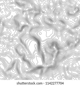 Seamless pattern. Topographic map background with space for copy Seamless texture. Line topography map contour background , geographic grid . Mountain hiking trail over terrain .