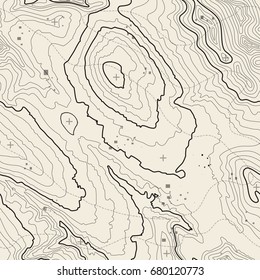 Seamless pattern. Topographic map background with space for copy Seamless texture. Line topography map contour background , geographic grid . Mountain hiking trail over terrain .