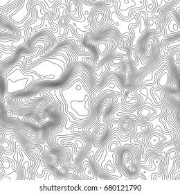 Seamless pattern. Topographic map background with space for copy Seamless texture. Line topography map contour background , geographic grid . Mountain hiking trail over terrain .