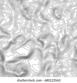 Seamless pattern. Topographic map background with space for copy Seamless texture. Line topography map contour background , geographic grid . Mountain hiking trail over terrain .