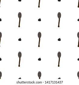 Seamless pattern with torch and flint icons on white background. Vector illustration for design, web, wrapping paper, fabric, wallpaper.