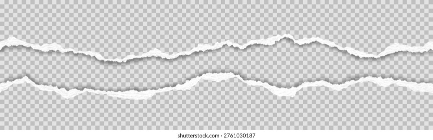Seamless pattern of torn paper edges isolated on a light background. Vector illustration.