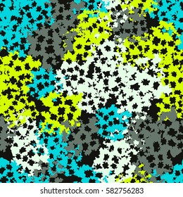 Seamless pattern. Torn shreds. Ragged holes. Chaotic spread. Random order. Fashion camouflage. Flat. Grunge.