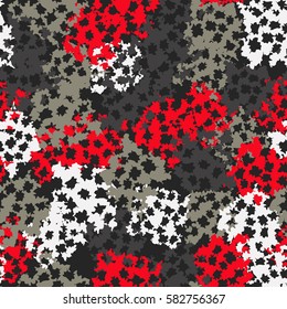Seamless pattern. Torn shreds. Ragged holes. Chaotic spread. Random order. Fashion camouflage. Flat. Grunge.