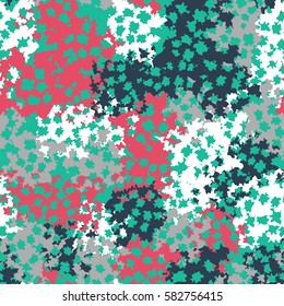 Seamless pattern. Torn shreds. Ragged holes. Chaotic spread. Random order. Fashion camouflage. Flat. Grunge.