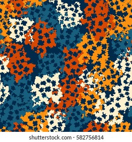 Seamless pattern. Torn shreds. Ragged holes. Chaotic spread. Random order. Fashion camouflage. Flat. Grunge.
