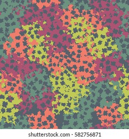 Seamless pattern. Torn shreds. Ragged holes. Chaotic spread. Random order. Fashion camouflage. Flat. Grunge.