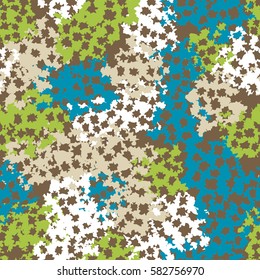 Seamless pattern. Torn shreds. Ragged holes. Chaotic spread. Random order. Fashion camouflage. Flat. Grunge.