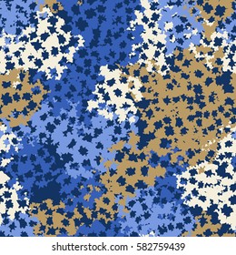 Seamless pattern. Torn shreds. Ragged holes. Chaotic spread. Random order. Fashion camouflage. Flat. Grunge.