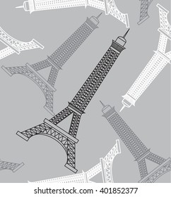 seamless pattern with a tower of Paris