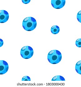 Patrón sin brillo con bola de juguete al estilo de las caricaturas. Balón de juego brillante para los animales de compañía de fondo vectorial.