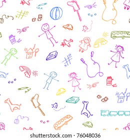 seamless pattern of toy doodles