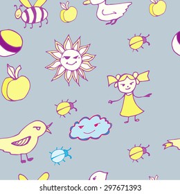 seamless pattern toys for girls