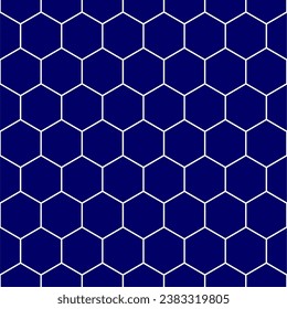 Seamless pattern with tradicional hexagonal tiles style in 2 colors. Vector illustration.