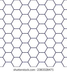 Seamless pattern with tradicional hexagonal tiles style in 2 colors. Vector illustration.