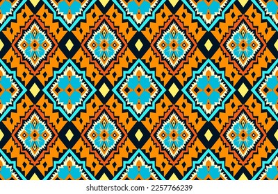 Seamless pattern of traditional African American tribal or Indian ethnic fabric pattern. vector illustration