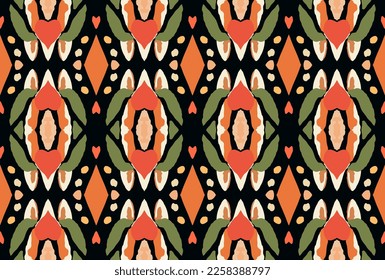 Seamless pattern of traditional African American tribal or Indian ethnic fabric pattern. including knitting and printing vector illustration