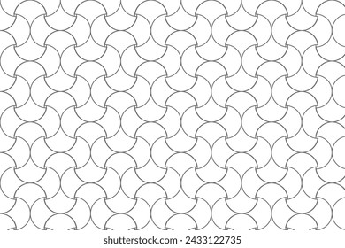 Seamless pattern. Traditional Arabic design.Seamless linear pattern with thin curl lines and scrolls. Abstract Vector Illustration.