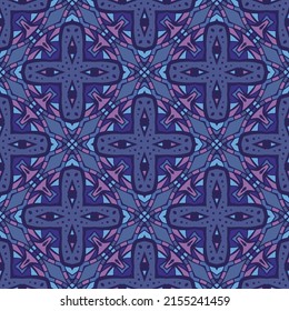 Seamless pattern for traditional arabic and indian pottery tiling, fabric, wall interior, cloth. Decor tile, texture print, mosaic oriental ornament.