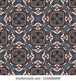 Seamless pattern for traditional arabic and indian pottery tiling, fabric, wall interior, cloth. Decor tile, texture print, mosaic oriental ornament.