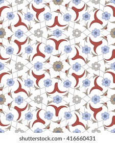 Seamless pattern in the traditional Arabic style for your design.  Background.  Vector.  Iznik