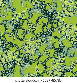 Seamless pattern traditional Asian paisley design. Vector pattern for textile design and fabrics, fashionable and delicate.