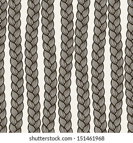 Seamless pattern with traditional braids. Endless stylish texture. Stylish repeating print