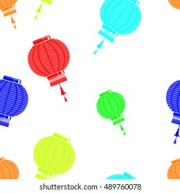 Seamless pattern with Traditional Chinese lanterns