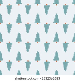 Seamless pattern with traditional Christmas elements. Vector illustration. Winter holidays design. 