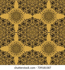 Seamless pattern. Traditional Damask and Central Asia style - Ornamental background with pattern.