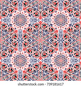 Seamless pattern. Traditional Damask and Central Asia style - Ornamental background with pattern.