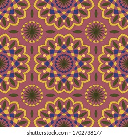 seamless pattern in traditional decorative style. hand drawn pattern for textile, tile, wallpaper etc. indian, persian, islamic motifs.