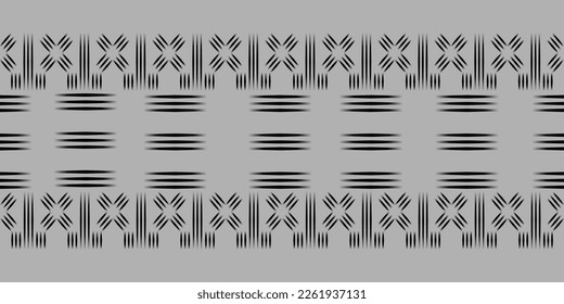 Seamless pattern, traditional ethnic pattern on gray background, aztec abstract vector illustration.