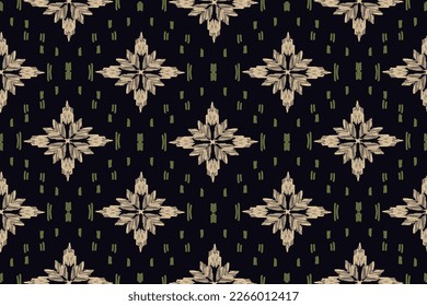 Seamless pattern, traditional ethnic pattern on black background, Aztec abstract vector pattern