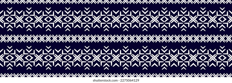 Patrón sin foco, patrón étnico tradicional sobre fondo azul, patrón vector abstracto azteca