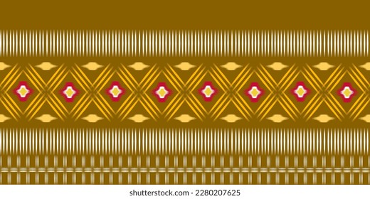 Seamless pattern, traditional ethnic pattern on yellow background, Aztec abstract vector illustration
