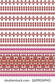 Seamless pattern of traditional fabrics used in weaving, printed silk scarfs, headbands, sarongs, sari, batik, border illustrations.